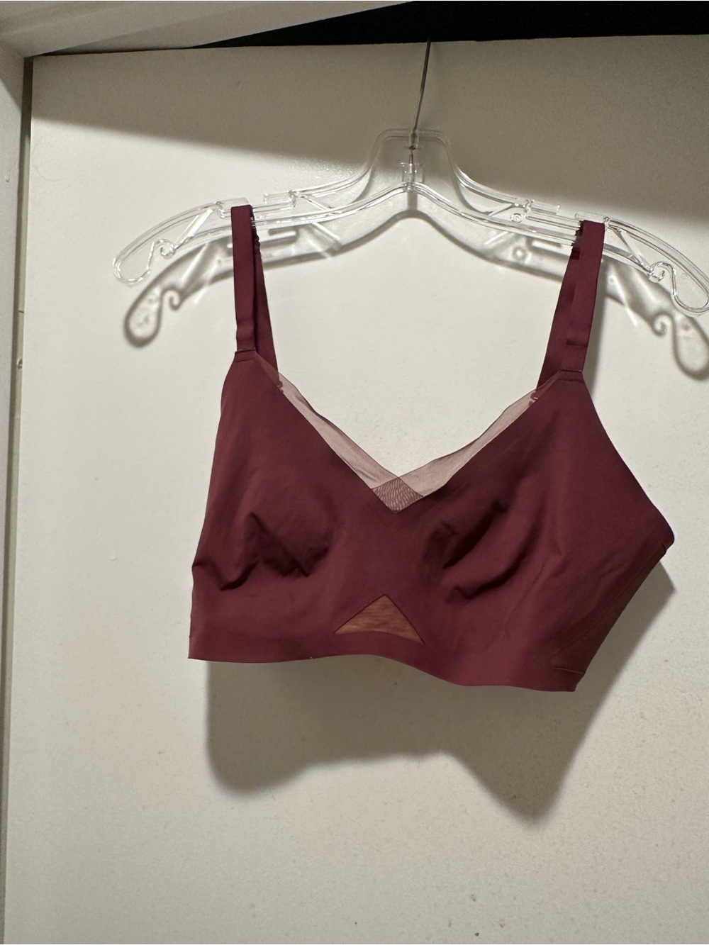 Honeylove Softform Wireless Seamless Crossover Bra in Plum Size Large